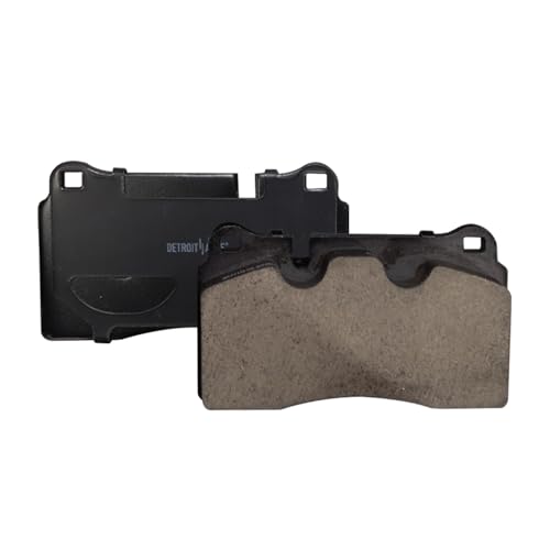 Image of Detroit Axle - Brake Pads for Front 06-09 14-17 VW Touareg, Rear 15-17 Chevy Corvette, Ceramic Brake Pads w /Hardware 2015 2016 2017 Replacement