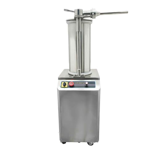 BEILOCKERY 110V 15L Hydraulic Automatic Sausage Filling Machine with 16/20/25MM Filling Nozzle, 300KG/H Production Capability, 750W Stainless Steel Electric Sausage-making Machine