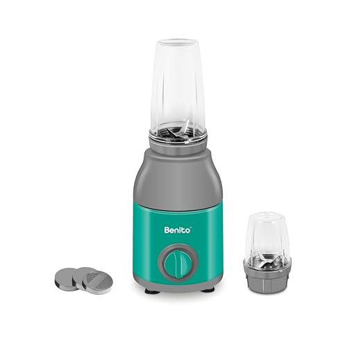 Image of Benito PRESSIO Nutri Mixer Grinder 550 watt with 2 Jars | Durable Shockproof ABS Body | Powerful Motor with Advanced Grinding Technology | Elegant Green & Gray Finish come with 1-Year Warranty