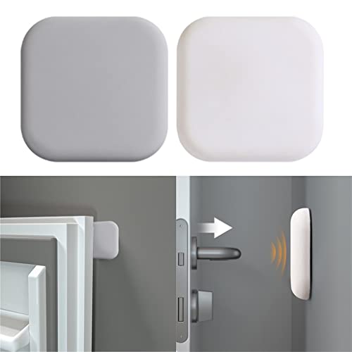 Pegatina muda silicona gris y protector portátil de puerta para dormitorio 6