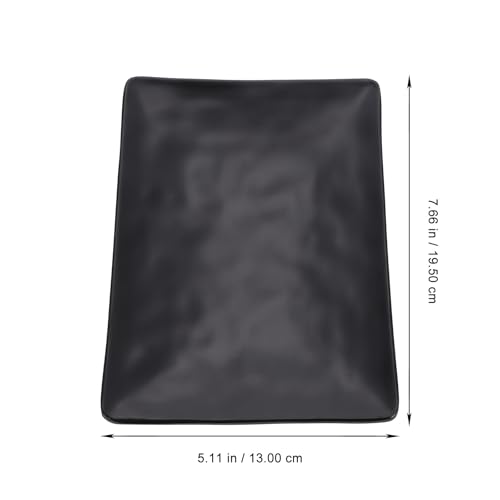 Set de 2 platos rectangulares negros de melamina para sushi miniatura 2
