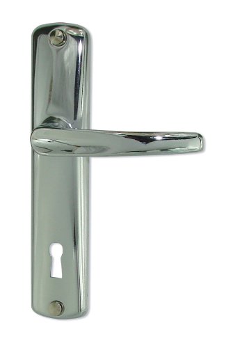 DT 2000 204030 Poignée de porte sur plaque Blois zamak sur acier chrome serrure 165