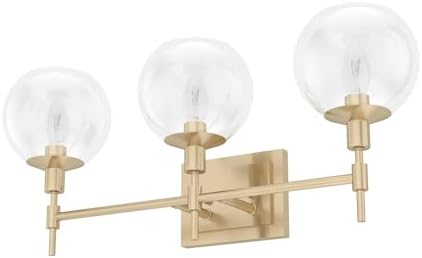 Hunter - Xidane 3-Light Alturas Gold, Medium Size Vanity Light, Dimmable, Mid Century Modern Style, for Bedrooms, Kitchens, Foyers, Bathrooms - 19763