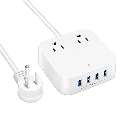 Cruise Power Strip with 4 USB Ports (5V/2.4A Each, 35W/7A) and 2 Outlets