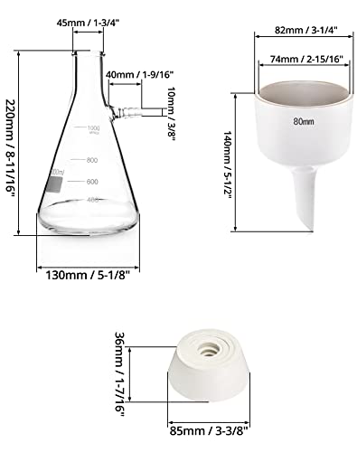 Qwork WD10227 1000Ml Buchner Funnel Kit Filter Flask Set thumb #5