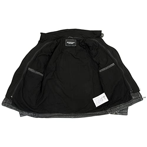 Image of Milwaukee Leather Vintage SFM1802 Men's Black Nubuck Leather Motorcycle Style Fashion Leather Jacket with Hoodie