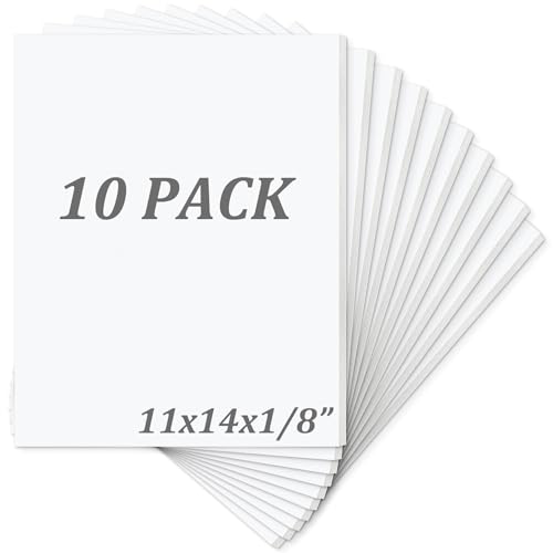 Mat Board Center Pack of 10 Acid-Free Foam Boards 11x14 inch White Foam Boards 1/8 Thick