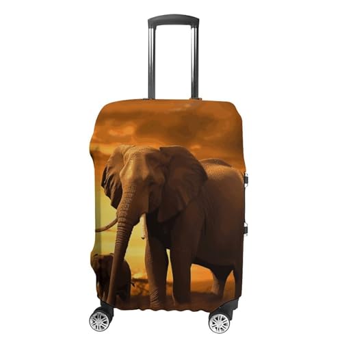 Elephant Luggage Covers Tsa Approved Suitcase Cover Elastic Washable Luggage Sleeve Carry on Cover Protector Anti-Scratch Suitcase Protector Fits 19-30 Inch Case(XL)