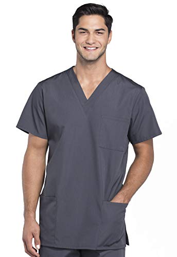 Cherokee Originals Unisex V-Neck Scrubs Shirt, Pewter, Small