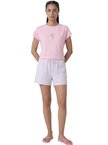 Image of Enamor Drawstring Mid Thigh Length Mid Rise Basic Shorts - Relaxed Fit, Super Soft Cotton - E062