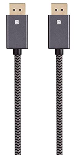 Monoprice DisplayPort 1.4 EasyPlug Nylon Braided Cable - 3 Feet - Gray (10 Pack) 8K@60Hz, Up to 32.4 Gbps, Compatible with PC, Laptop, TV, Projector