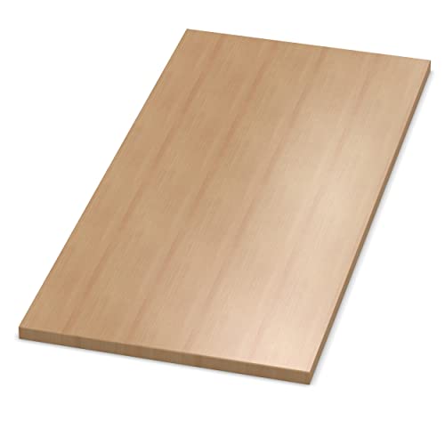 AUPROTEC Tablero de madera de haya blanca de 28 mm, 900 mm x 400 mm, tablero de aglomerado decorativo con borde ABS, selección: 90 x 40 cm