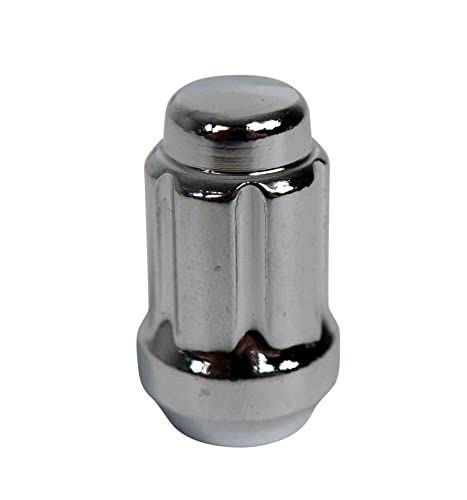 Image of MASSFX 16-Pack Durable Chrome 17mm Hex Lug Nuts, 35mm Length, & 12x1.5 Thread with Lugnut Socket - Heavy Duty Lug Nuts for Golf Cart Wheels, Fits Most EZGO, Club Car & Yamaha Golf Cart Wheels