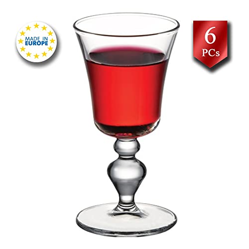 Pasabahce Victoria Footed Drinking Glasses Set Of 6, Small Clear Goblet Glasses For Drinking Water, Juice, Wine, Mixed Drinks, And Cocktails, 6 Pcs, 1.75Oz #TOP1