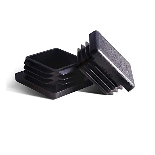 Image of 1 1 /2 inch 12pcs Black Square Tubing for Plastic Plugs, Durable Chair Glide.