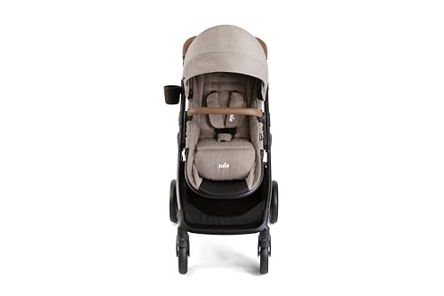 Image of Joie Ginger 4-in-1 Convertible Pramette and Stroller with A Deep Recline, Height Adjustable seat, All-Terrain Wheels, Extra Storage - for Newborns and Toddlers (Mocha)