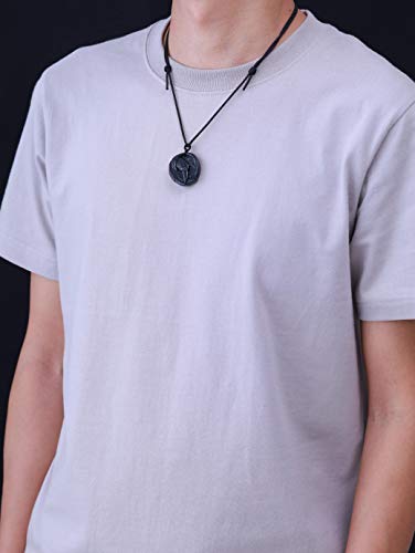 COAI Men's Viking Necklace Bold Eagle Raven Obsidian Necklace for Men Women, Stainless Steel Chain/Adjustable Nylon Cord2