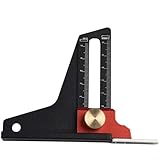 Herramienta de medición de profundidad de aleación de aluminio con escala métrica de 0 a 55 mm para un ajuste preciso de la hoja de sierra y fresadora en sierra de mesa o máquina de corte, Hollo