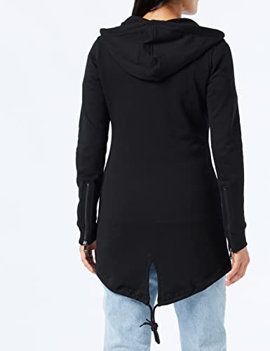Urban Classics Ladies Sweat Parka Vest met capuchon zwart Basics, Street wear - Afbeelding 5