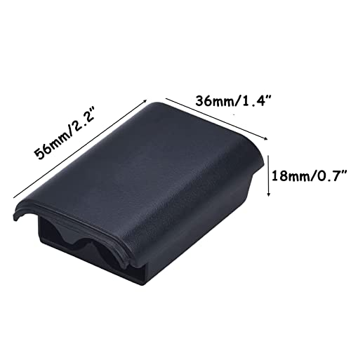 Image of LiXiongBao 2 Pack Battery Pack Cover for Xbox 360 Wireless Controller, Replacement Battery Pack Cover Shel Case Compatible for Xbox 360(Black)