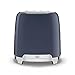 Smeg, 2x2 TSF01NBEU -Toaster, 2 Schlitze für 2 Scheiben, 6 Vergoldungsniveaus, Heizfunktion, Abtau- und Bagel- Funktion, Sammelschublade, 950W, Navy Blue