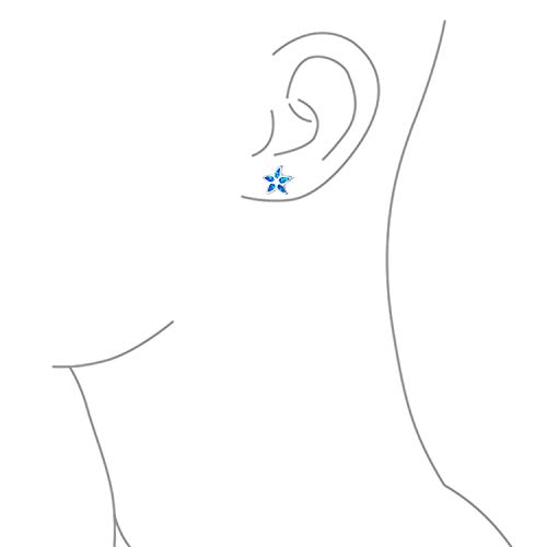 Orecchini a spillo Opal Inlay Nautical Ocean