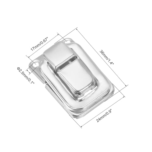 Image of PATIKIL Toggle Catch Lock 1.4 inch x 0.9 inch, 24 Pack Metal Buckle Hasp Lock Latch Clasp for Jewelry Box Wooden Case Decoration, Silver