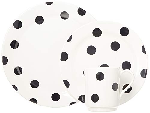 Kate Spade Deco Dot 12-Piece Dinnerware Set, 18.3 Lb, White #TOP1