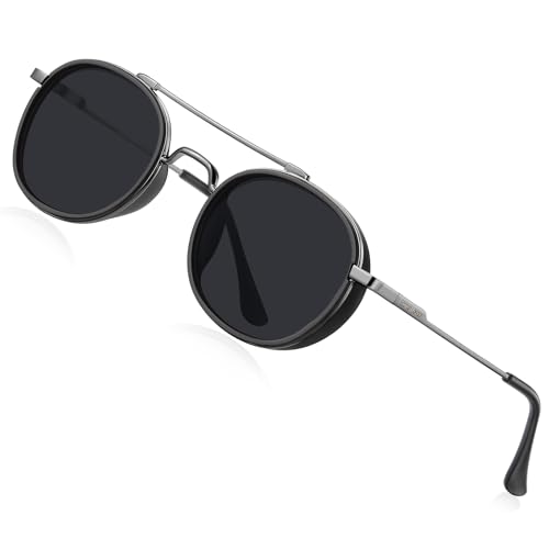 Erizman London EL97R Genuine UV400 HD Polarized Driving Sunglass : Men Women Unisex | British Heritage Series 4 (EL97R-C4 Gun Gray)