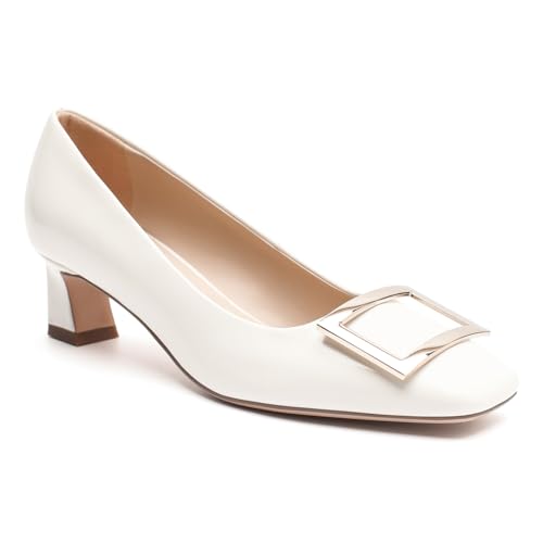 Genuine Leather Pumps Women Dressy Comfortable Shoes with Latex Insole Womens Block Heel for Office Attire Dress Comfortable Footwear4