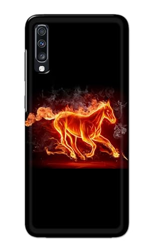 Image of PRINTFIDAA Printed Hard Back Cover Case for Samsung Galaxy A70 | Samsung Galaxy A70s Back Cover (Fiery Horse) -112