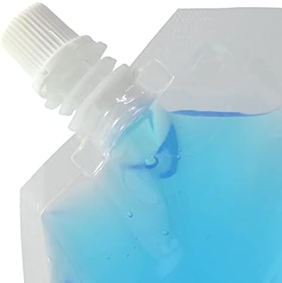 NATX 20Pcs 3.38oz (100ml) Oblique Aluminum Foil Plastic Spout Bag Stand Up Packaging Pouches Liquid Bag Portable Smoothie Bag Heavy Duty Juice Water Bag Milk Bags Clear Gray image 7