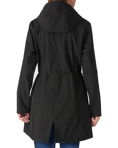 Outdoor Ventures Women's Lightweight Waterproof Fleece Lined Hooded Softshell Rain Jacket, Warm Windbreaker Long Coat2