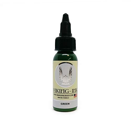 VIKING INK - Tattoo Ink - GREEN 1oz (30ml) - The best colors and blacks - Vegan