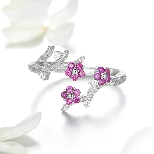 Anneau réglable fleurs de prun bague ajustable contre doigts gonflés - 6