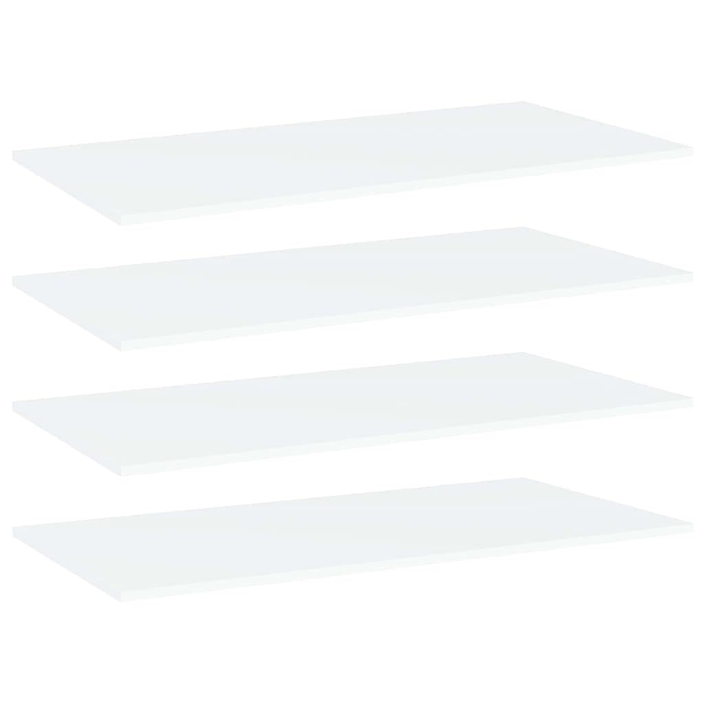 Bücherregal Bretter Weiß Holzwerkstoff 80x20x1,5 cm 4 Stück Regalsystem Wand Regalboden zur Aufbewahrung und Ordnung in Wohnzimmer Schlafzimmer Büro und Küche