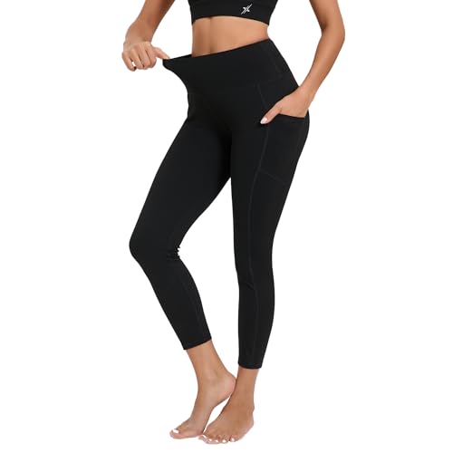 Image of High Waist Gym Leggings for Women Workout Yoga Pants with Side Pockets Skinny fit Tights Activewear