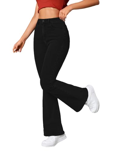 Image of TOPLOT Women's Jeans | Bootcut Fit Design | Trendy Fashion Stylish Look Structure |Regular Pant Baggy High Waist | Comfortable Wear | Easy Movement Fit | Casual & Everyday Wear (5155)