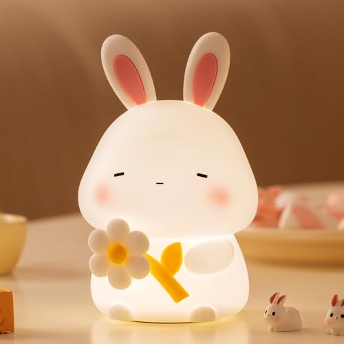 Lámpara de noche para niños con forma de conejo y cachorro miniatura 2