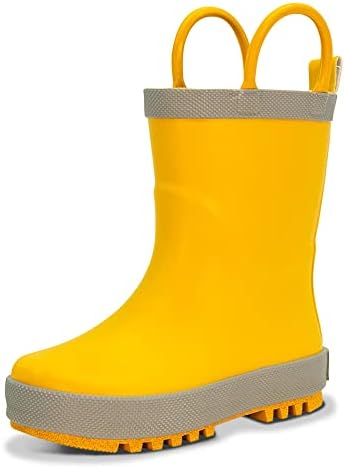 JAN & JUL Rain Boots for Toddlers with Easy-on Handles (Yellow, Size 6.5 Toddler)