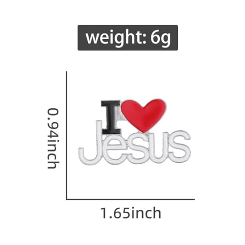 Image of I Love Jesus Brooch Pin Set Religous Christian Enamel Lapel Pin for Backpacks Lapel Pins Bedge Brooches Pins for Bags Hats Caps Clothes Vest Jackets