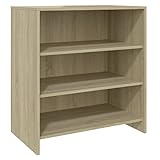 vidaXL Sideboard mit 3 Ablagen Kommode Anrichte Schrank Regal Beistellschrank Mehrzweckschrank Standschrank Sonoma-Eiche 70x40,5x75cm Holzwerkstoff