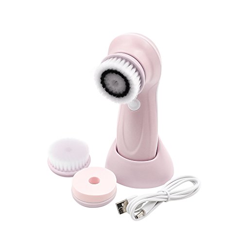 Face Cleansing Brush, Electric Facial Brush 3 in 1 Rotation Rechargeable Face Scrubs Skin Care Wash Face Machine Pro Face Massager