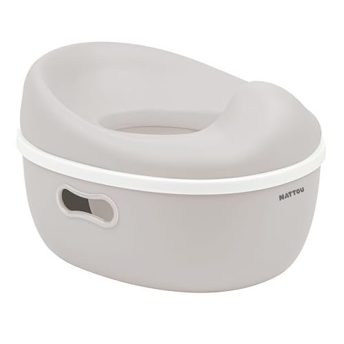 Nattou Orinal 3 en 1 para Bebés: Orinal + Taburete + Asiento de inodoro para niños, Fácil para ir al Baño, Aprox 34 cm, Para niños de 18 meses a 4 años, Care, Plástico, Beige claro