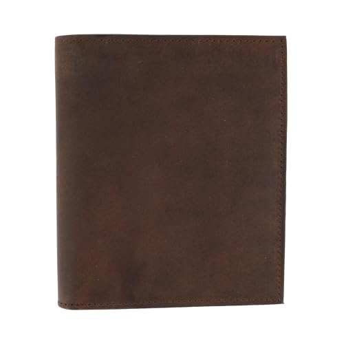 CTM Men's Distressed Hunter Leather RFID Hipster Wallet, Brown