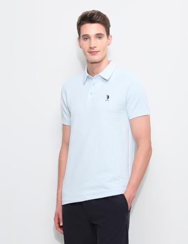 Image of U.S.Polo Association Men's Textured Slim Fit Polo Shirt