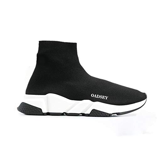 Tênis Meia Casual Unissex Conforto Liso Solado Borracha Preto 38