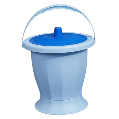 GOOHOCHY プラスチック製ポータブルトイレ 便器 痰壺 小便器 携帯用尿バケツ 高齢者 子供 大人用 家用 持ち運び便利 お手入れ簡単 臭い防止カバー付き