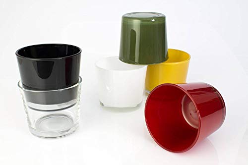 INNA-Glas Windlichtje - Glazen Vaas Alena, zwart, 8,5cm, Ø 10cm - Tafellampje - Conische Vaas - Afbeelding 5