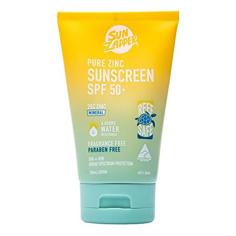 Sun Zapper Pure 25% Zinc Mineral Sun Cream SPF 50+ 100mL Reef Safe, Vegan Sunscreen, Water Resistant, Fragrance Free, Broad Spectrum Sun Block, Made in Australia Cover